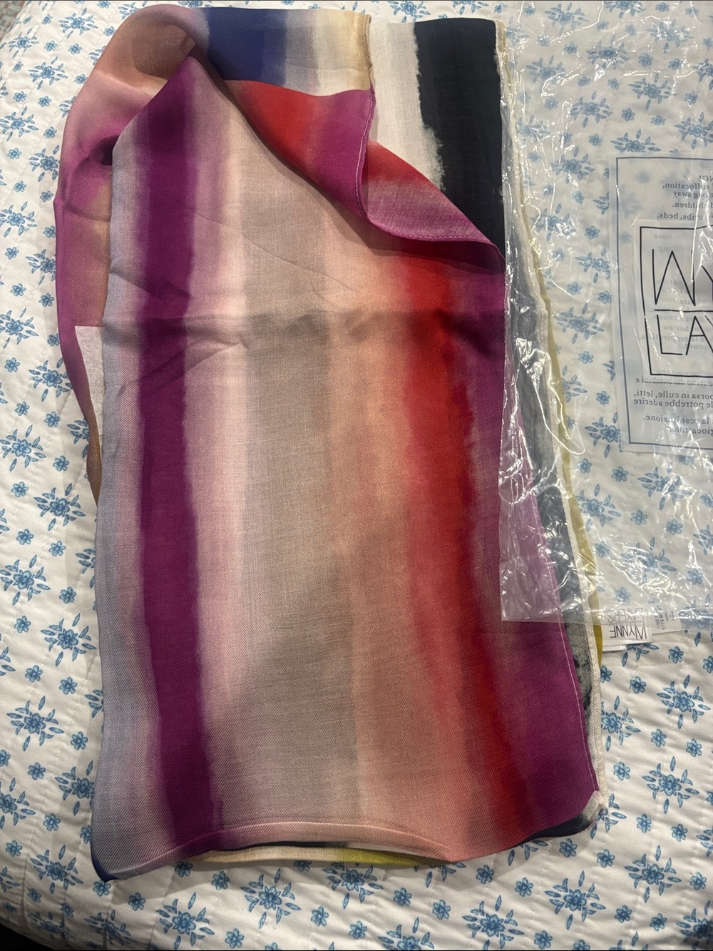 Women’s Gradient Stripe Scarf in Purple, Pink & Red